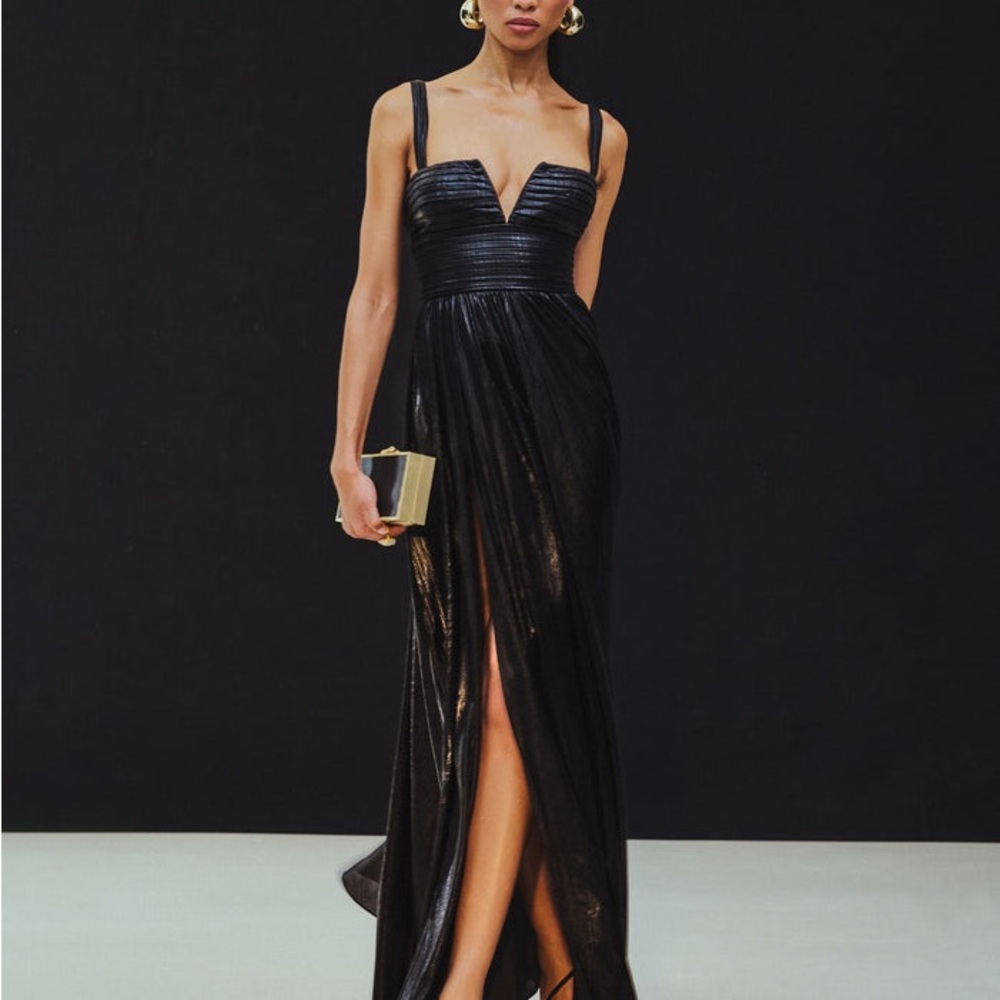 Retrofete Yvonne Shimmering Black Dress - Picture 4 of 6